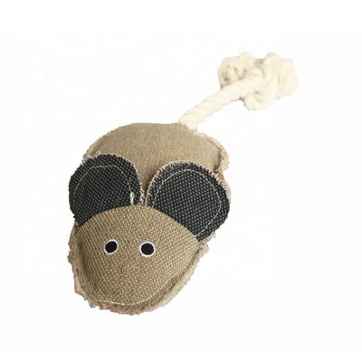 Hot selling canvas mouse with rope interactive chew pet dog toys