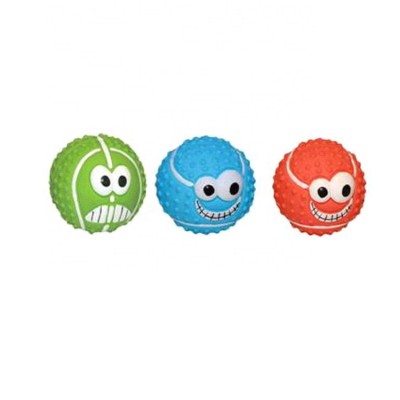 Durable smile ball shape cute latex squeak pet dog toys