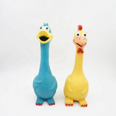 Durable duck chick shape latex squeaky screaming chew pet dog toys